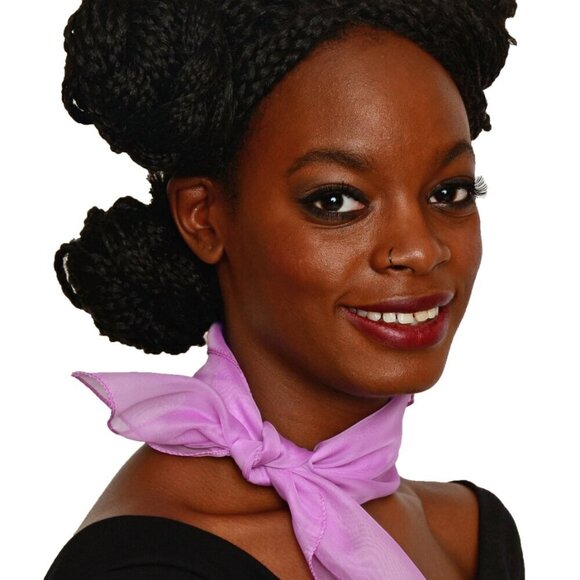 Lilac Sheer Chiffon Scarf 50s Style for Head Neck  21" Square - Hey Viv - Picture 3 of 8